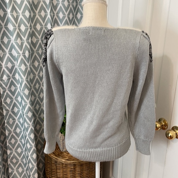 Vintage Gray, Black & Cream Sweater by Angenie / Size Small - Picture 7 of 10